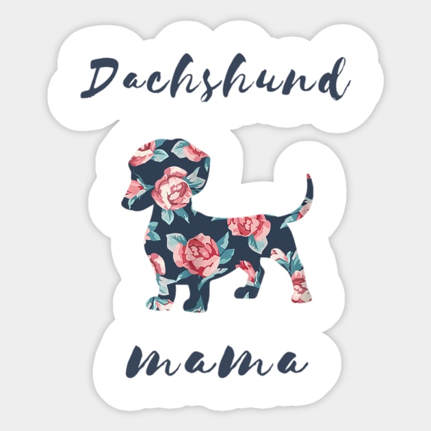 Dachshund Mama Floral Pattern Sticker by Xamgi